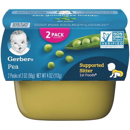 Gerber Gerber 1st Foods Pea Multi Pack 4 oz. Tubs, PK8 00015000910389U